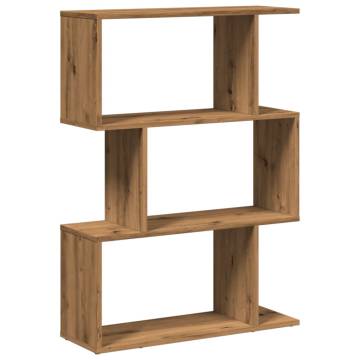  Room Divider Bookcase 3-Tier Artisan Oak 70x24x97 cm Engineered Wood