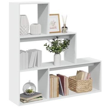  Room Divider Bookcase 3-Tier White 123x29x123 cm Engineered Wood