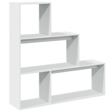  Room Divider Bookcase 3-Tier White 123x29x123 cm Engineered Wood