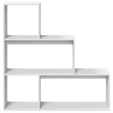  Room Divider Bookcase 3-Tier White 123x29x123 cm Engineered Wood