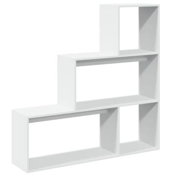  Room Divider Bookcase 3-Tier White 123x29x123 cm Engineered Wood