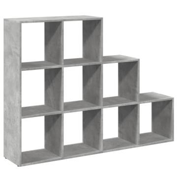  Room Divider Bookcase 3-Tier Concrete Grey 137.5x29x103.5 cm Engineered Wood