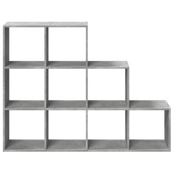  Room Divider Bookcase 3-Tier Concrete Grey 137.5x29x103.5 cm Engineered Wood