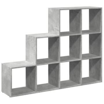  Room Divider Bookcase 3-Tier Concrete Grey 137.5x29x103.5 cm Engineered Wood