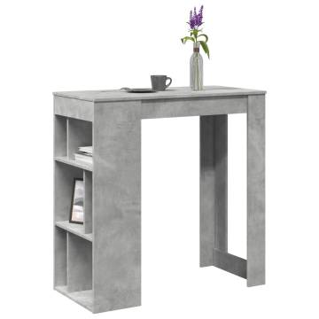  Bar Table with Racks Concrete Grey 102x50x103.5 cm Engineered Wood