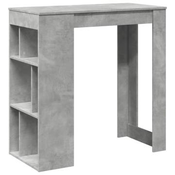  Bar Table with Racks Concrete Grey 102x50x103.5 cm Engineered Wood