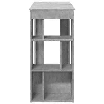  Bar Table with Racks Concrete Grey 102x50x103.5 cm Engineered Wood