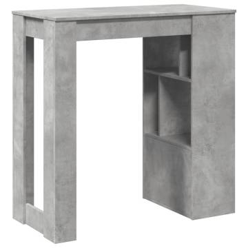  Bar Table with Racks Concrete Grey 102x50x103.5 cm Engineered Wood