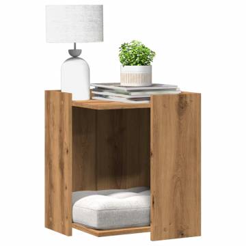  Cat Litter Box Enclosure Artisian Oak 42x42x51 cm Engineered Wood