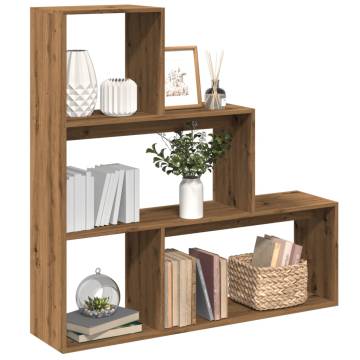  Room Divider Bookcase 3-Tier Artisan Oak 123x29x123 cm Engineered Wood