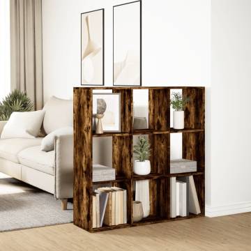  Room Divider Bookcase Smoked Oak 102x29x103.5 cm Engineered Wood