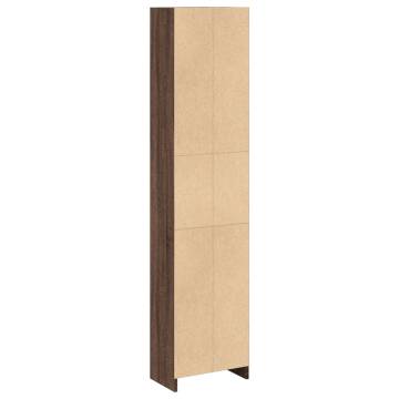  Bookcase Brown Oak 40x24x176 cm Engineered Wood