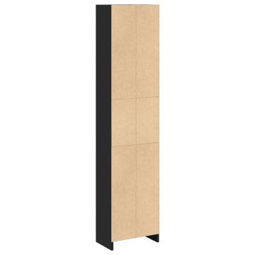  Bookcase Black 40x24x176 cm Engineered Wood