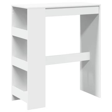  Bar Table with Racks White 90x40x103.5 cm Engineered Wood