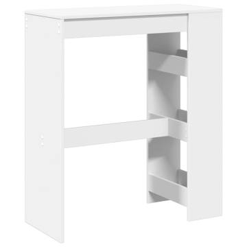  Bar Table with Racks White 90x40x103.5 cm Engineered Wood