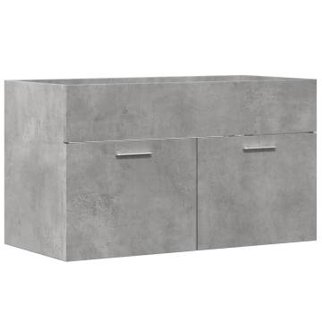  Sink Cabinet Concrete Grey 80x38.5x46 cm Engineered Wood