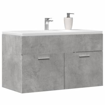  Sink Cabinet Concrete Grey 80x38.5x46 cm Engineered Wood