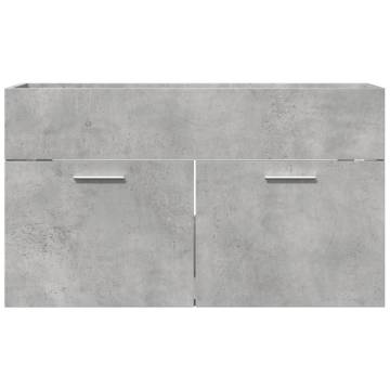  Sink Cabinet Concrete Grey 80x38.5x46 cm Engineered Wood