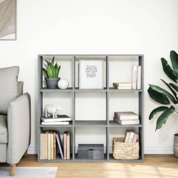  Room Divider Bookcase Concrete Grey 102x29x103.5 cm Engineered Wood