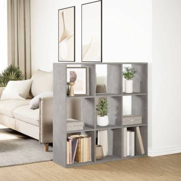  Room Divider Bookcase Concrete Grey 102x29x103.5 cm Engineered Wood