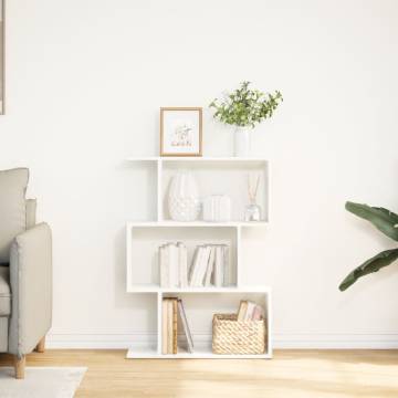  Room Divider Bookcase 3-Tier White 70x24x97 cm Engineered Wood