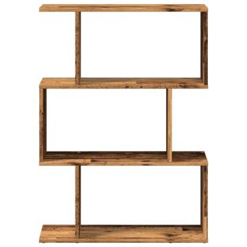  Room Divider Bookcase 3-Tier Old Wood 70x24x97 cm Engineered Wood