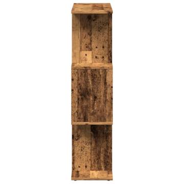  Room Divider Bookcase 3-Tier Old Wood 70x24x97 cm Engineered Wood