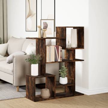  Room Divider Bookcase Smoked Oak 92x29x112 cm Engineered Wood