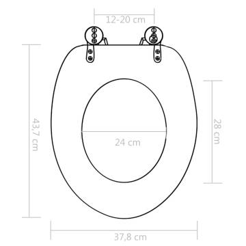 WC Toilet Seats 2 pcs with Soft Close Lids MDF Old Wood Design