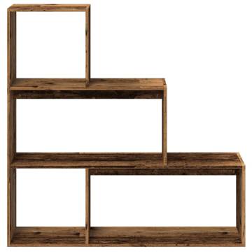  Room Divider Bookcase 3-Tier Old Wood 123x29x123 cm Engineered Wood