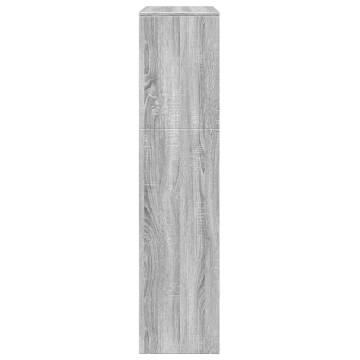  Room Divider Bookcase 3-Tier Grey Sonoma 123x29x123 cm Engineered Wood