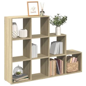  Room Divider Bookcase 3-Tier Sonoma Oak 137.5x29x103.5 cm Engineered Wood