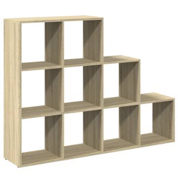  Room Divider Bookcase 3-Tier Sonoma Oak 137.5x29x103.5 cm Engineered Wood