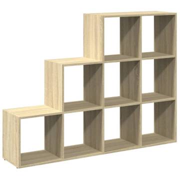  Room Divider Bookcase 3-Tier Sonoma Oak 137.5x29x103.5 cm Engineered Wood