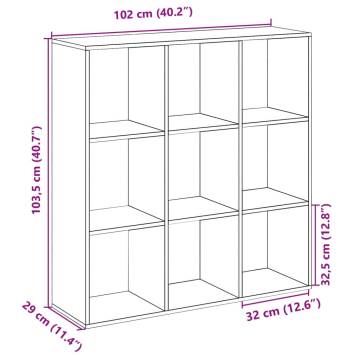  Room Divider Bookcase Black 102x29x103.5 cm Engineered Wood