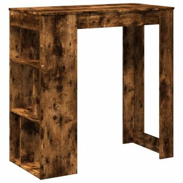  Bar Table with Racks Smoked Oak 102x50x103.5 cm Engineered Wood