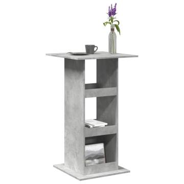  Bar Table with Storage Concrete Grey 60x60x102 cm Engineered Wood