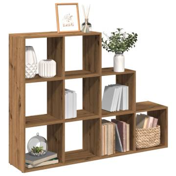  Room Divider Bookcase 3-Tier Artisan Oak 137.5x29x103.5 cm Engineered Wood