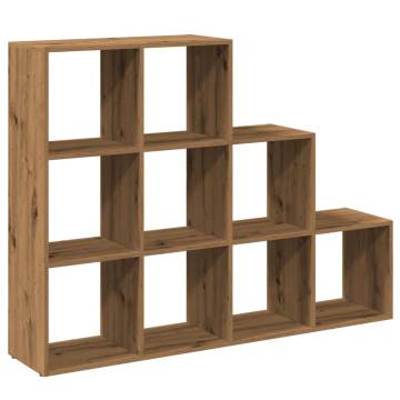  Room Divider Bookcase 3-Tier Artisan Oak 137.5x29x103.5 cm Engineered Wood