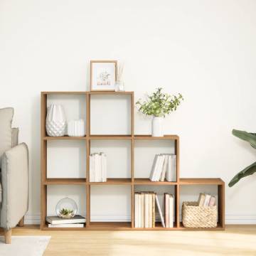  Room Divider Bookcase 3-Tier Artisan Oak 137.5x29x103.5 cm Engineered Wood