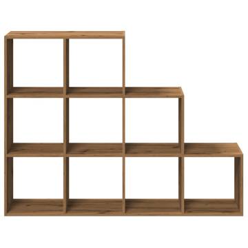  Room Divider Bookcase 3-Tier Artisan Oak 137.5x29x103.5 cm Engineered Wood