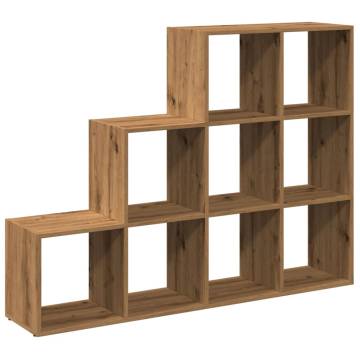  Room Divider Bookcase 3-Tier Artisan Oak 137.5x29x103.5 cm Engineered Wood