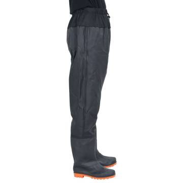  Waist Waders with Boots Black Size 38