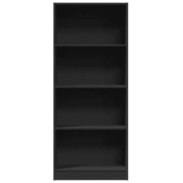  Bookcase Black 60x24x143 cm Engineered Wood