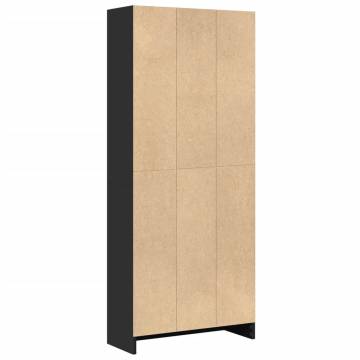  Bookcase Black 60x24x143 cm Engineered Wood