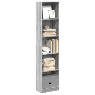  Bookcase Grey Sonoma 40x24x176 cm Engineered Wood