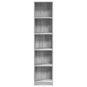  Bookcase Grey Sonoma 40x24x176 cm Engineered Wood