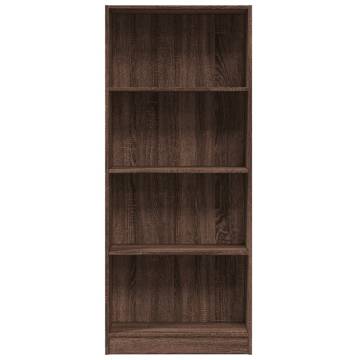  Bookcase Brown Oak 60x24x143 cm Engineered Wood