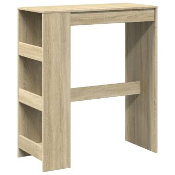  Bar Table with Racks Sonoma Oak 90x40x103.5 cm Engineered Wood