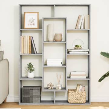  Book Cabinet Concrete Grey 102x29x143 cm Engineered Wood